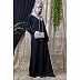Designer abaya with cuff sleeves- Black